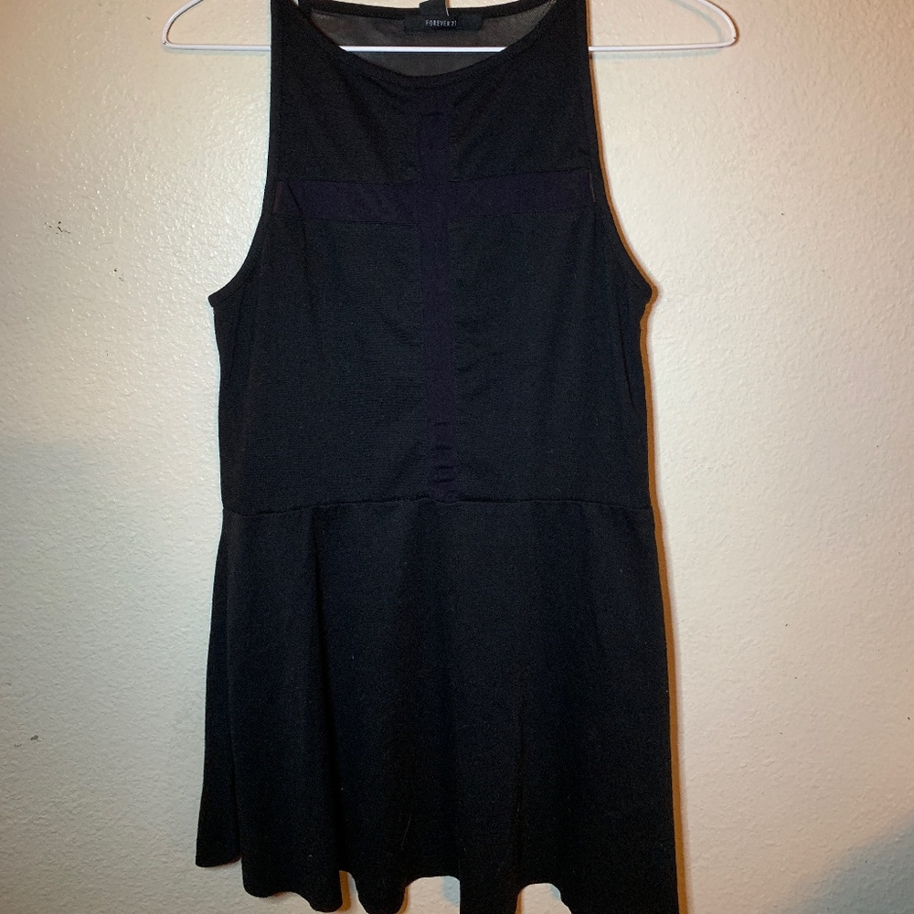 Black Dress with Mesh Details